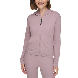 Calvin Klein Performance Women Thermal Zip Front Hoodie Stardust Size XL